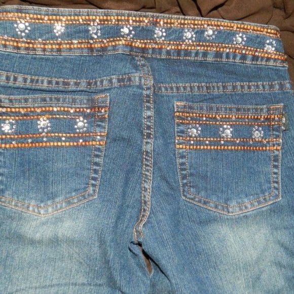 Platinum Plush Girls Blinged out Designer Blue Jean Big Girls Size 1 NEW RARE! - Picture 9 of 11